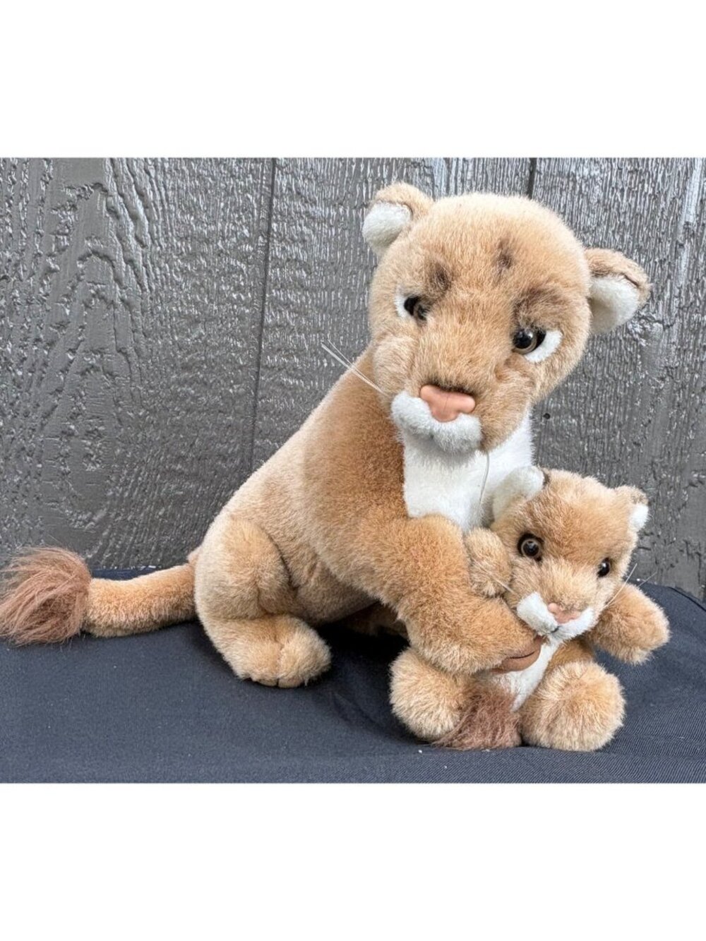Fiesta Mother & Baby Jungle Cat Cougar Plush Realistic Stuffed Animal Toy 4032
